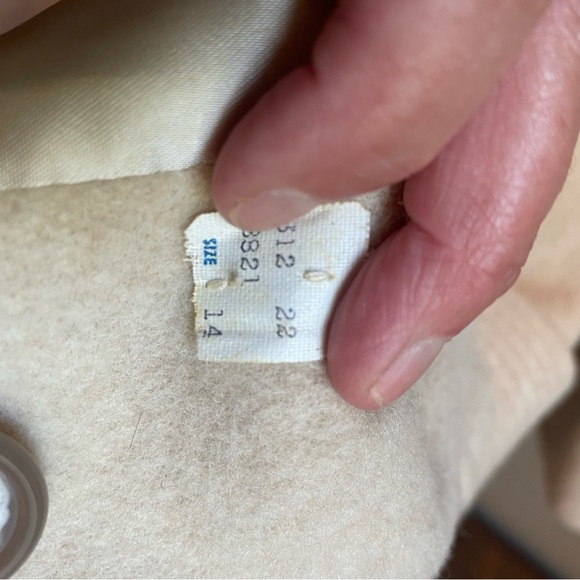 Vintage 60s Fashionbilt Camel Wool Trench Peacoat Jacket Union Made Size 15 - Picture 10 of 10